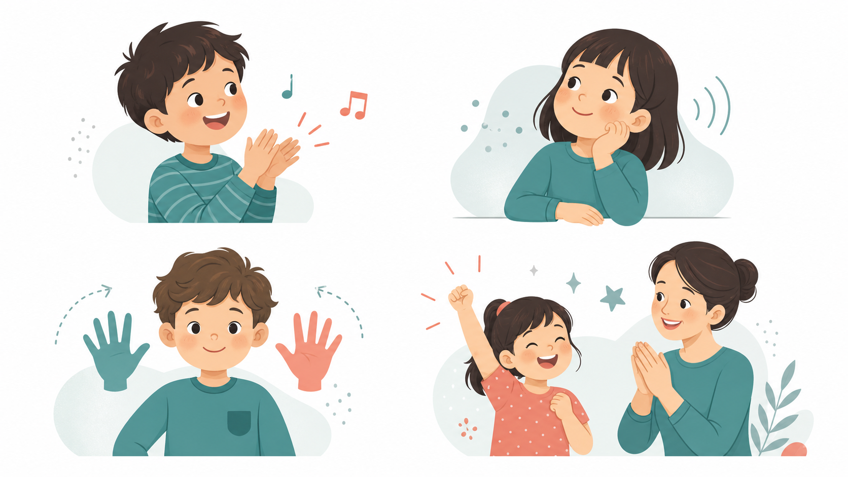 Visual signs that a child may handle piano in a busy week, including rhythm, listening, left-right awareness, and celebrating small wins