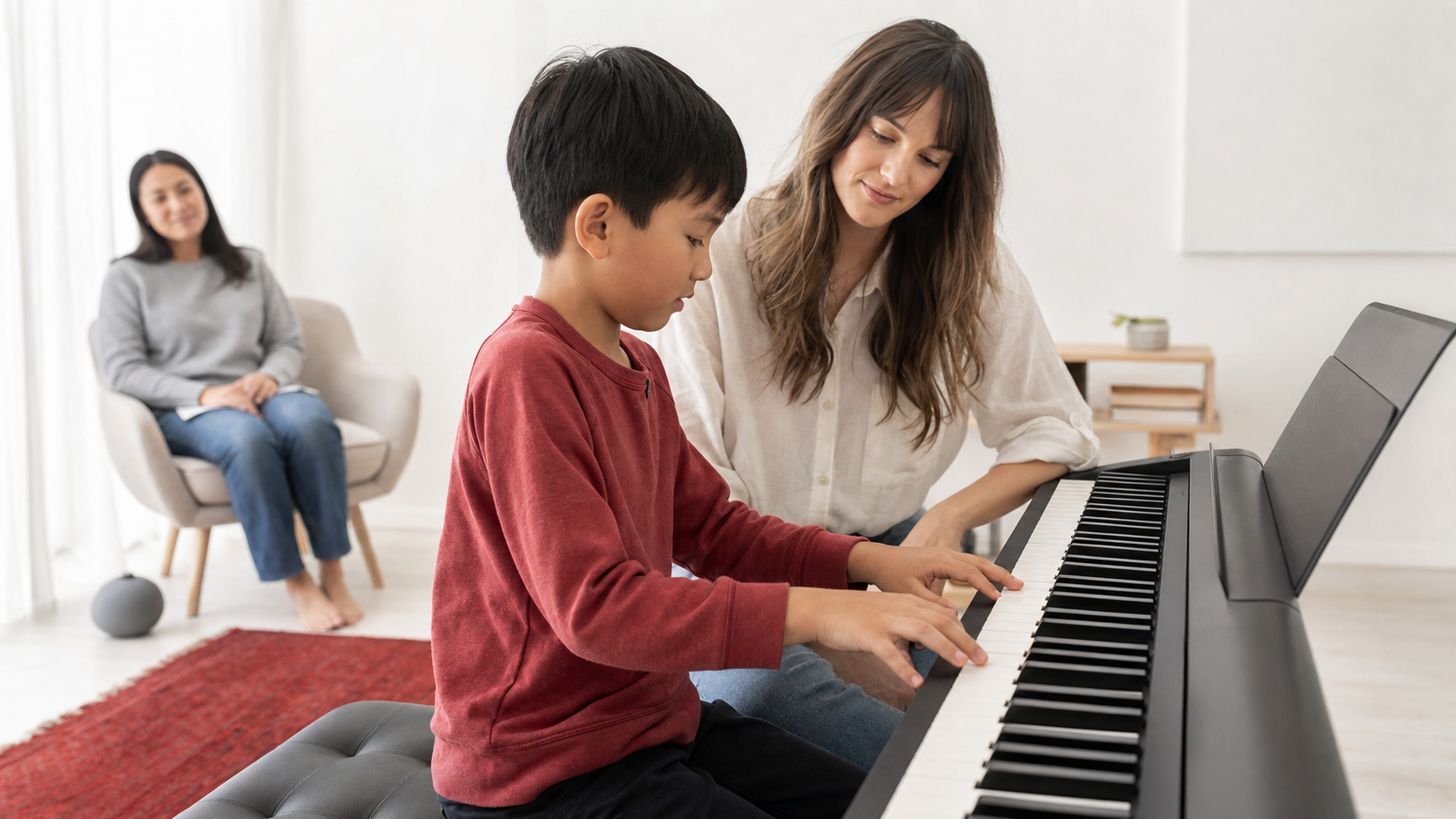 Parent noticing signs that a child is ready for more independent piano learning